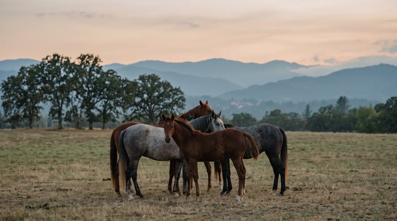 Chevaux en liberté, Écuries des Clem, Isère